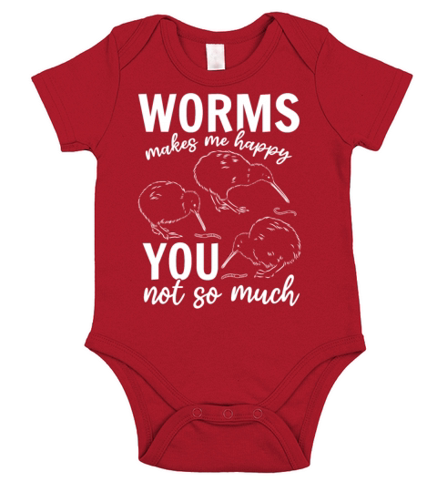 Worms Make Me Happy You Not So Funny Worm Short Sleeve Baby One-Piece