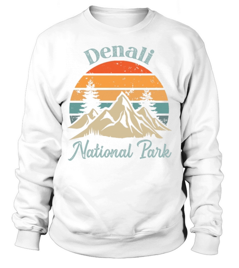 Denali National Park Retro Vintage Mountain Sunset Sweatshirt Unisex