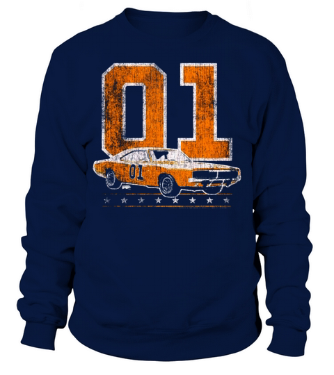 DUKES OF HAZZARD GENERAL LEE 2 COLOR VINTAGE ON ORANGE Sweatshirt Unisex