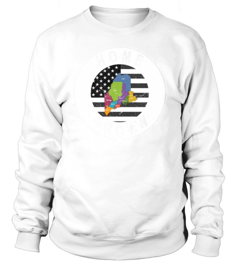 Land Map America US Flag Home Grown Maine Sweatshirt Unisex
