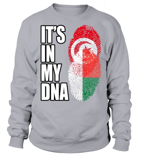 Tunisian And Malagasy Mix Heritage DNA Flag Sweatshirt Unisex