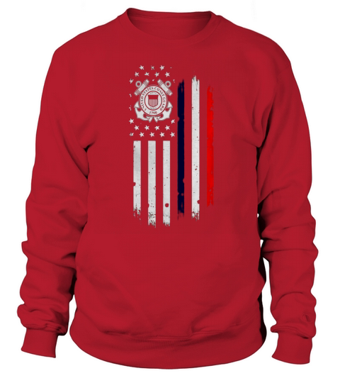US Coast Guard American Flag Tshirt Sweatshirt Unisex