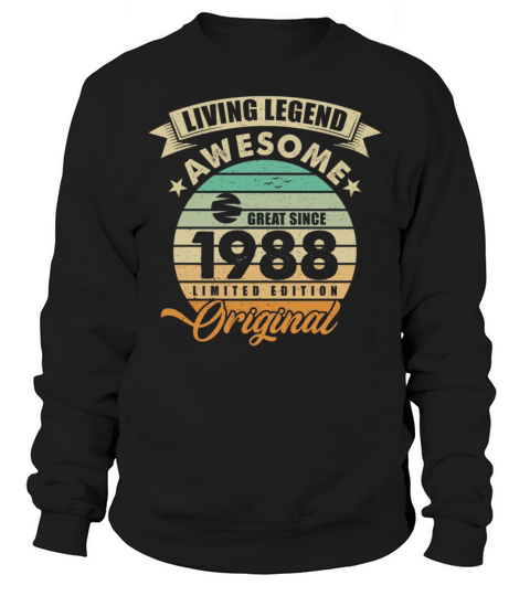Vintaga 1988 Birthday Sweatshirt Unisex