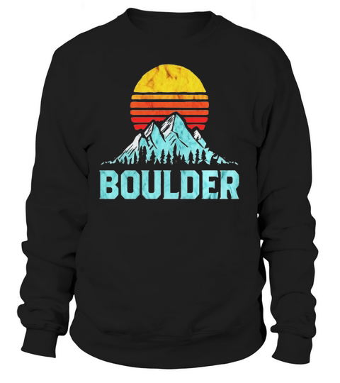 Vintage Boulder, Colorado Retro Distressed Mountains Tee Sweatshirt Unisex