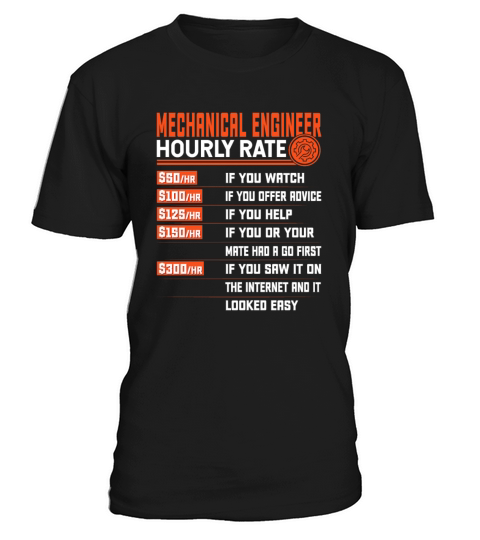 Mechanical Engineering Hourly Rate Funny T-Shirt Unisex