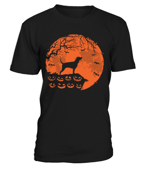 Plott Hound And Moon Halloween Funny Dog Lover T-Shirt Unisex