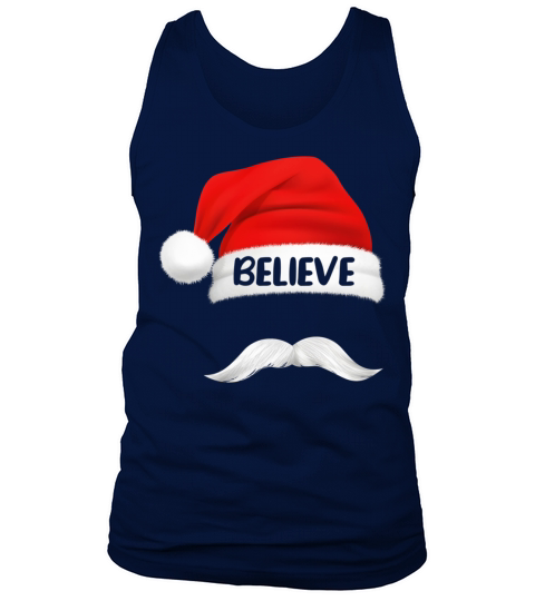 Believe Quote On Santa Hat Mustache Tank Top Unisex