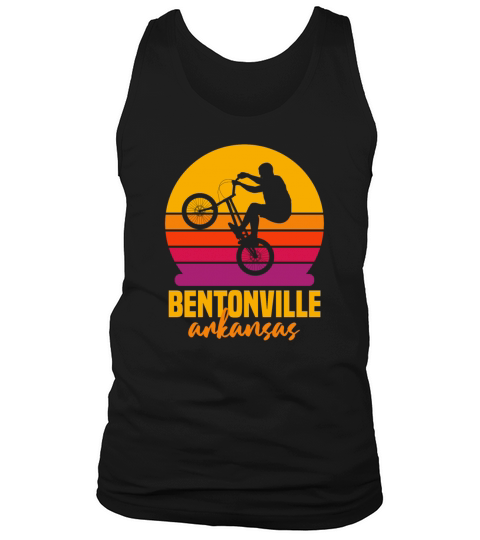 Bentonville Mountain Biking Retro Vintage Sunset Tank Top Unisex