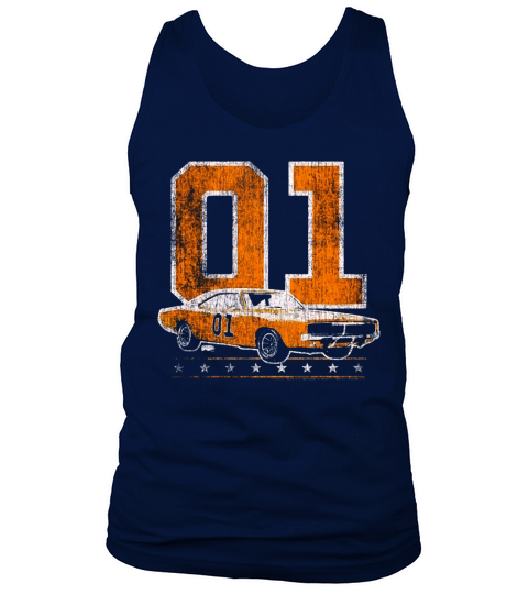 DUKES OF HAZZARD GENERAL LEE 2 COLOR VINTAGE ON ORANGE Tank Top Unisex