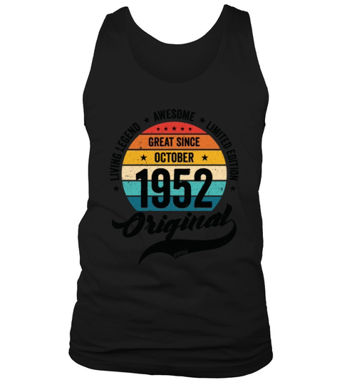 Retro 70 Years October 1952 Birthday Vintage Bday Tank Top Unisex