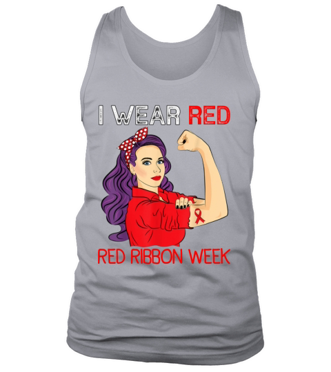 We Wear Red For Red Ribbon Week Awareness Ribbon Tank Top Unisex