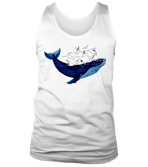 Whale and seagulls I Air and water Tank Top Unisex