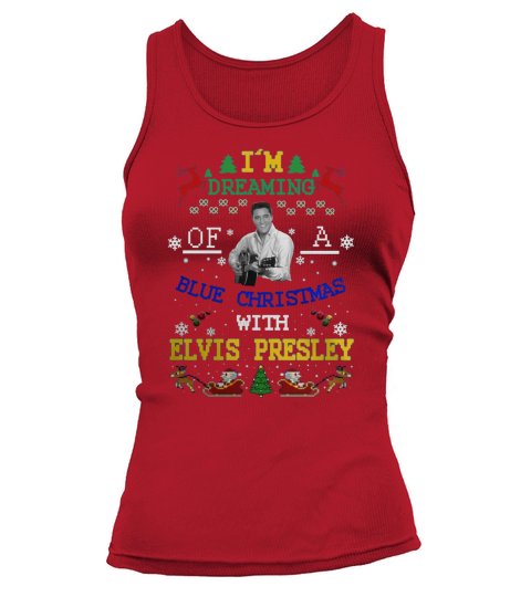 Blue Christmas with Elvis Presley Tank top Woman
