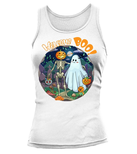 Happy Halloween welcome boo Tank top Woman