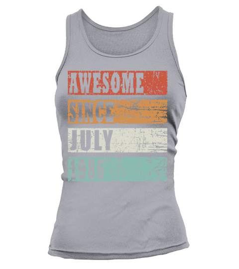 July 1986 birthday greeting retro design Tank top Woman