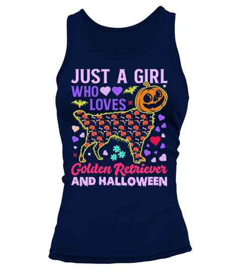 Just a Girl Who Loves Golden Retriever and Halloween Funny Tank top Woman