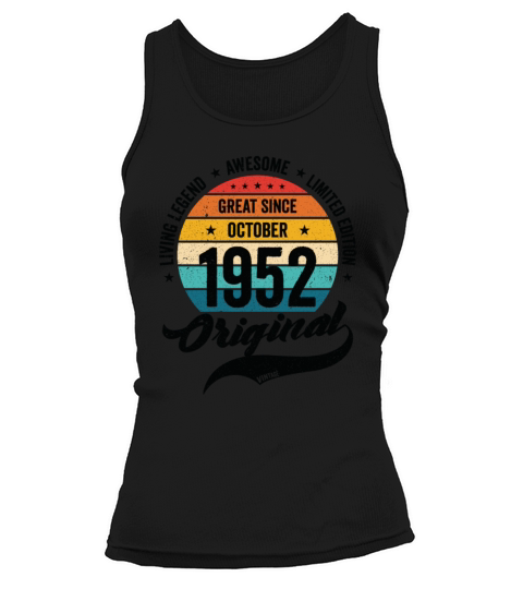 Retro 70 Years October 1952 Birthday Vintage Bday Tank top Woman