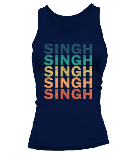 Singh Name T Shirt - Singh Vintage Retro Name Gift Tank top Woman
