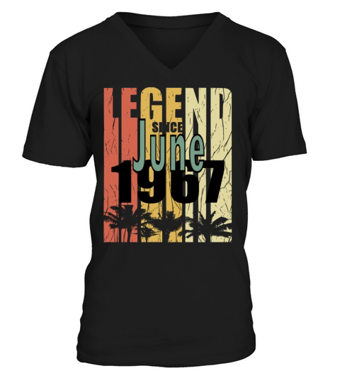 1967 vintage born in June gift V-Neck T-shirt