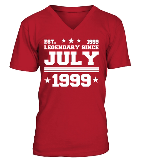 23rd birthday July vintage 1999 gift idea V-Neck T-shirt