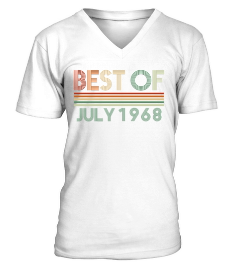 54th birthday July vintage 1968 gift idea V-Neck T-shirt
