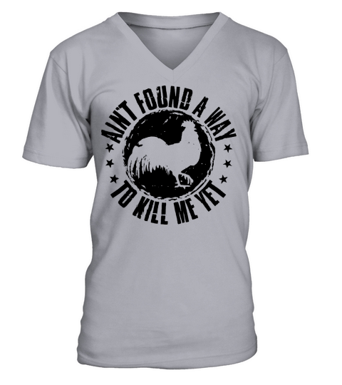 Aint found a way to kill me yet rooster - Unisex Long Sleeve V-Neck T-shirt
