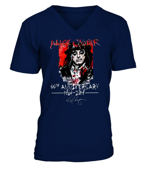 Alice Cooper 55th anniversary 1964-2019 signature shirt V-Neck T-shirt