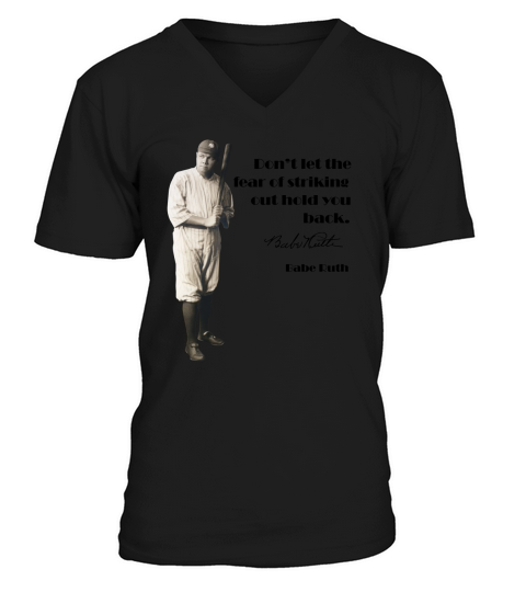 Babe Ruth sur Courage Baseball V-Neck T-shirt