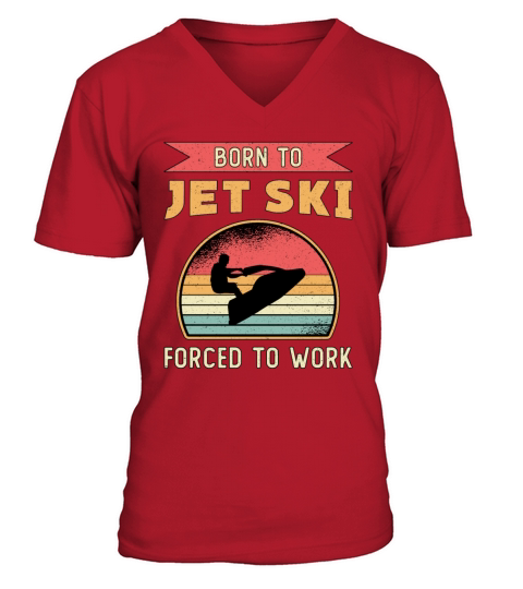 Born to Jet Ski Jet Skiing Water Sports Jetski V-Neck T-shirt