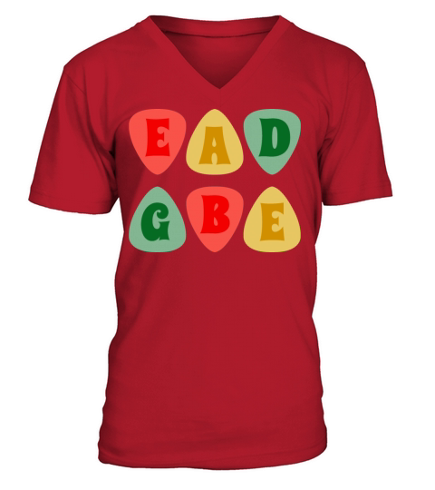 EADGBE Guitar Tuning - Vintage Musician Guitarist V-Neck T-shirt