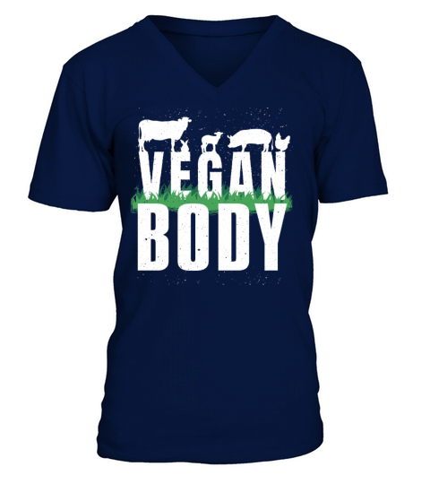 Farm Animals Vegetable Vegetarian Go Vegan Body V-Neck T-shirt