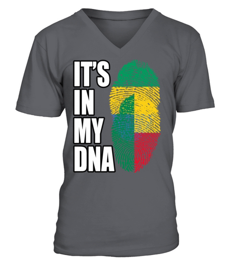 Gambian And Benin Mix Heritage DNA Flag V-Neck T-shirt