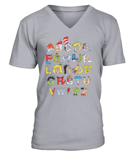 Happy Read Across America Day  ABC Dr Seuss V-Neck T-shirt