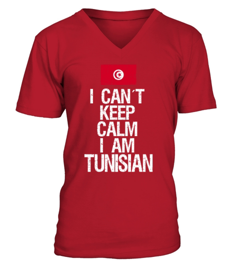 I can not keep calm I am Tunisian V-Neck T-shirt