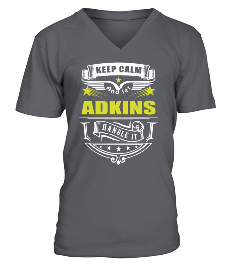 Keep calm and let ADKINS handle it V-Neck T-shirt