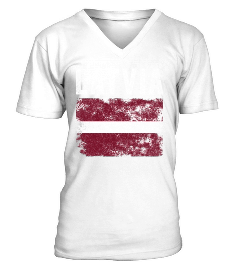 Latvia Flag Distressed - Latvian Flag V-Neck T-shirt