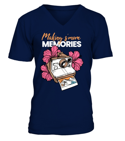 Making s’more Memories Retro Camera V-Neck T-shirt