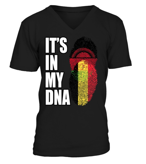 Malawian And Belgian Mix Heritage DNA Flag V-Neck T-shirt
