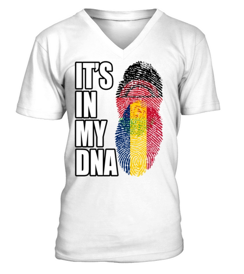 Malawian And Chadian Mix Heritage DNA Flag V-Neck T-shirt