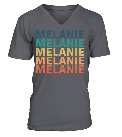 Melanie Name T Shirt - Melanie Vintage Retro Name V-Neck T-shirt