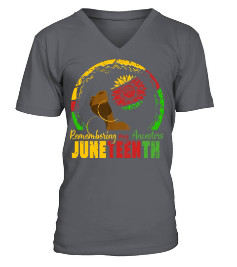 Remembering My Ancestors Juneteenth sun flower V-Neck T-shirt