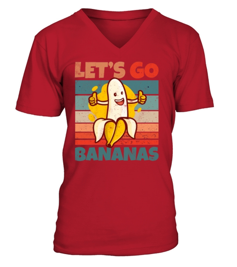Retro Vintage Lets Bananas Funny Thumbs Banana V-Neck T-shirt