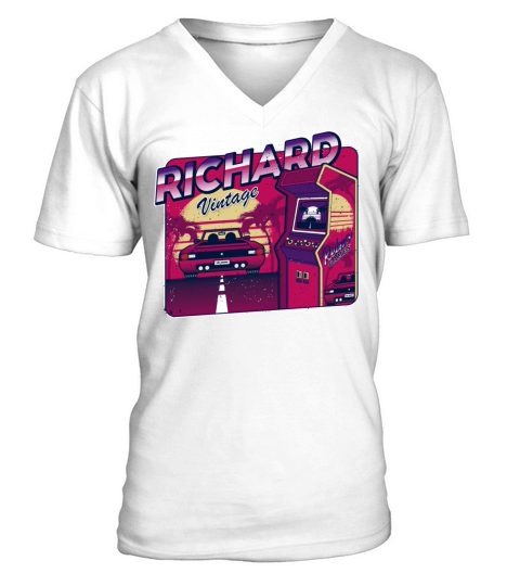 Richard - Personalized Vintage Gamer 80s 90s V-Neck T-shirt