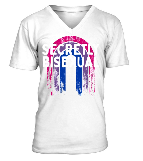 Secretly Bisexual Bi Introvert Bi Pride V-Neck T-shirt