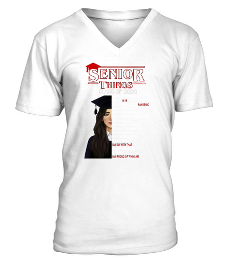 Senior Things Class Of 2020 I Entered The World In The Wake shirt V-Neck T-shirt