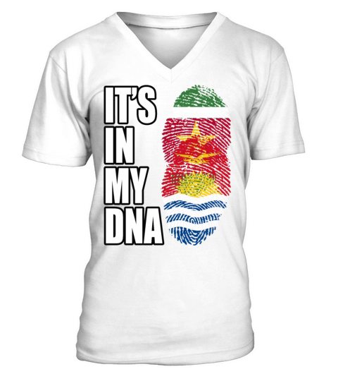 Surinamese And Kiribati Vintage Heritage DNA Flag V-Neck T-shirt