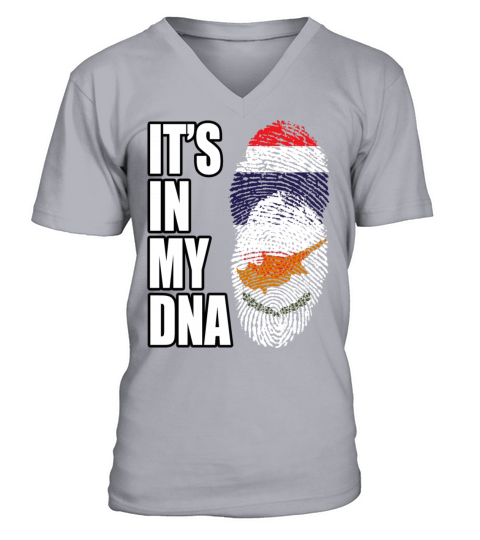 Thai And Cypriot Vintage Heritage DNA Flag V-Neck T-shirt