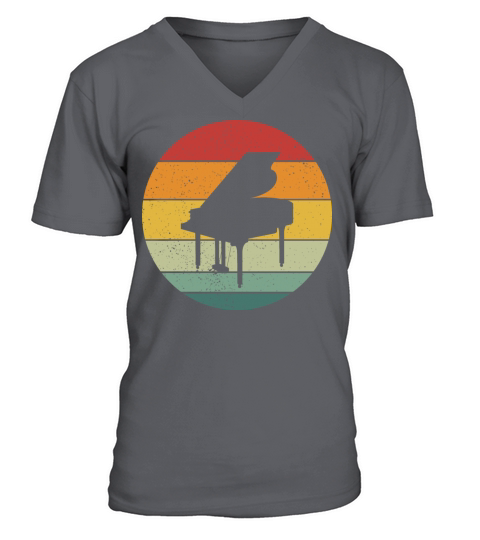 Vintage Retro Grand Classical Piano Vintage Music V-Neck T-shirt