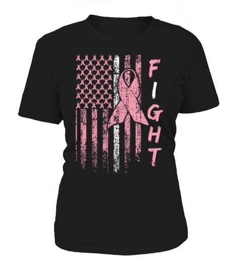 America Flag Pink October Breast Cancer Awareness Women's T-Shirt