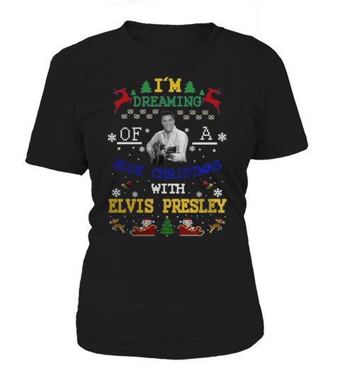 Blue Christmas with Elvis Presley Women's T-Shirt